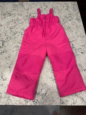 Girls' Hot Pink Insulated Snow Overalls